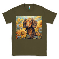 Army Green dachshund Classic Tee - Unal Design