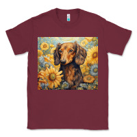 Burgundy dachshund Classic Tee - Unal Design