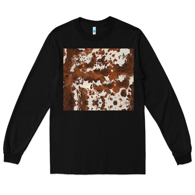 Brown Cowhide Long Sleeve Tee by BarkalooDesign | Teevron