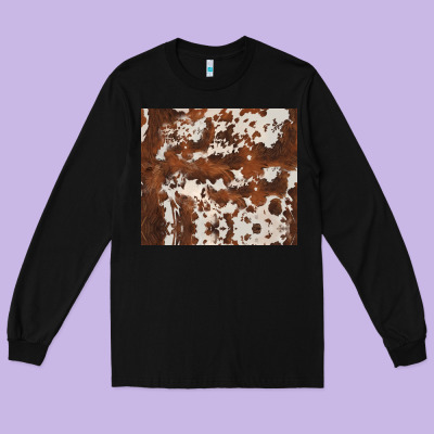 Brown Cowhide Long Sleeve Tee Designed By Barkaloodesign