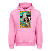 Fuchsia Pink Western Holstein Cow Urban Hoodie - LillyAllenDesigns