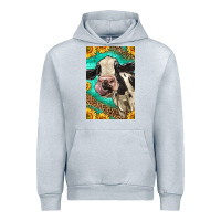 Heather Grey Western Holstein Cow Urban Hoodie - LillyAllenDesigns
