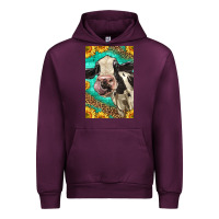 Mauve Wine Western Holstein Cow Urban Hoodie - LillyAllenDesigns