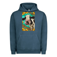 Pigment Midnight Navy Western Holstein Cow Urban Hoodie - LillyAllenDesigns
