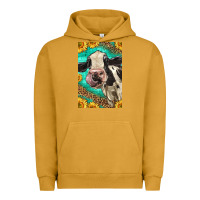 Pigment Peanut Butter Western Holstein Cow Urban Hoodie - LillyAllenDesigns