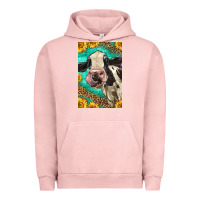 Pigment Salmon Western Holstein Cow Urban Hoodie - LillyAllenDesigns