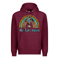Burgundy he has risen rainbow Premium Hoodie - AdoDesignShop