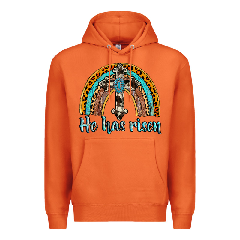 He Has Risen Rainbow Premium Hoodie by AdoDesignShop | Teevron