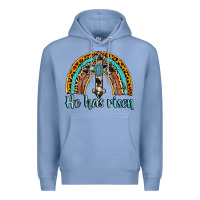 Colony Blue he has risen rainbow Premium Hoodie - AdoDesignShop