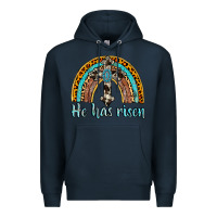 Navy he has risen rainbow Premium Hoodie - AdoDesignShop