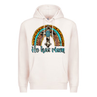 Pale Pink he has risen rainbow Premium Hoodie - AdoDesignShop