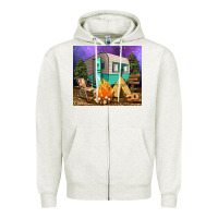 Oatmeal Heather camping Zipper Hoodie - RanaPortraitStore