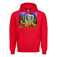 Red camping Zipper Hoodie - RanaPortraitStore
