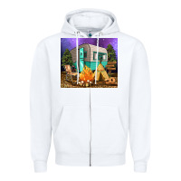 White camping Zipper Hoodie - RanaPortraitStore
