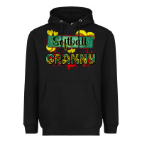 Black softball granny with leopard Heavyweight Hoodie - Zillion Design Studio