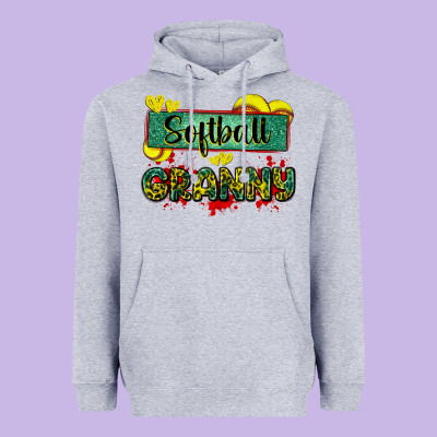 Softball Granny With Leopard Heavyweight Hoodie Designed By Zillion Design Studio