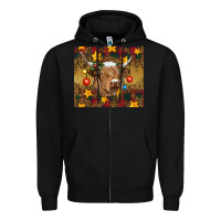 Black Christmas cow Zipper Hoodie - RanaPortraitStore