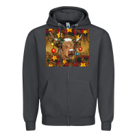 Smoke Christmas cow Zipper Hoodie - RanaPortraitStore