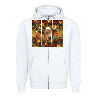 White Christmas cow Zipper Hoodie - RanaPortraitStore