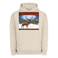 Pigment French Oak christmas reindeer red barn country farm christmas Urban Hoodie - BarkalooDesign
