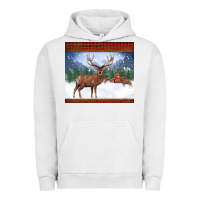 Pigment Lunar Rock christmas reindeer red barn country farm christmas Urban Hoodie - BarkalooDesign