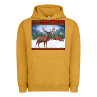 Pigment Peanut Butter christmas reindeer red barn country farm christmas Urban Hoodie - BarkalooDesign