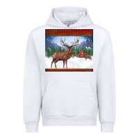 White christmas reindeer red barn country farm christmas Urban Hoodie - BarkalooDesign
