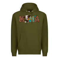 Army Green mama holstein cow Premium Hoodie - Artiststas