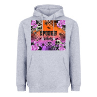 Heather Grey spooky vibes Heavyweight Hoodie - texasbilliewilder