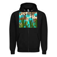 Black cactus turquoise leopard cowhide tumbler rana Zipper Hoodie - RanaPortraitStore