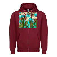 Burgundy cactus turquoise leopard cowhide tumbler rana Zipper Hoodie - RanaPortraitStore