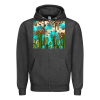 Charcoal Heather cactus turquoise leopard cowhide tumbler rana Zipper Hoodie - RanaPortraitStore