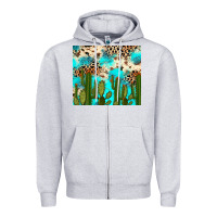 Heather Grey cactus turquoise leopard cowhide tumbler rana Zipper Hoodie - RanaPortraitStore