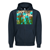 Navy cactus turquoise leopard cowhide tumbler rana Zipper Hoodie - RanaPortraitStore