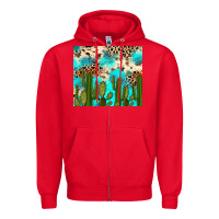 Red cactus turquoise leopard cowhide tumbler rana Zipper Hoodie - RanaPortraitStore