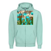 Seafoam cactus turquoise leopard cowhide tumbler rana Zipper Hoodie - RanaPortraitStore