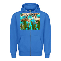 True Royal cactus turquoise leopard cowhide tumbler rana Zipper Hoodie - RanaPortraitStore