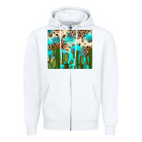 White cactus turquoise leopard cowhide tumbler rana Zipper Hoodie - RanaPortraitStore