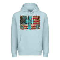 Blue Mist flag and turquoise cross Premium Hoodie - AdoDesignShop