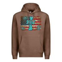 Chestnut flag and turquoise cross Premium Hoodie - AdoDesignShop