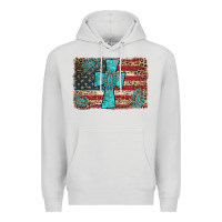 Dove Grey flag and turquoise cross Premium Hoodie - AdoDesignShop