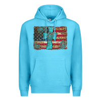 Ocean Blue flag and turquoise cross Premium Hoodie - AdoDesignShop