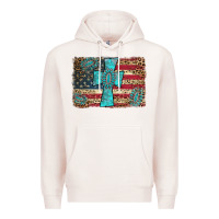 Pale Pink flag and turquoise cross Premium Hoodie - AdoDesignShop