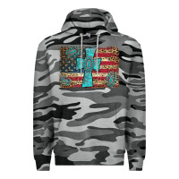 Slate Camo flag and turquoise cross Premium Hoodie - AdoDesignShop