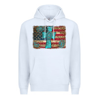 White flag and turquoise cross Premium Hoodie - AdoDesignShop