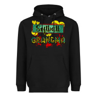 Black softball grandma with leopard Heavyweight Hoodie - Zillion Design Studio