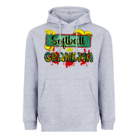 Heather Grey softball grandma with leopard Heavyweight Hoodie - Zillion Design Studio