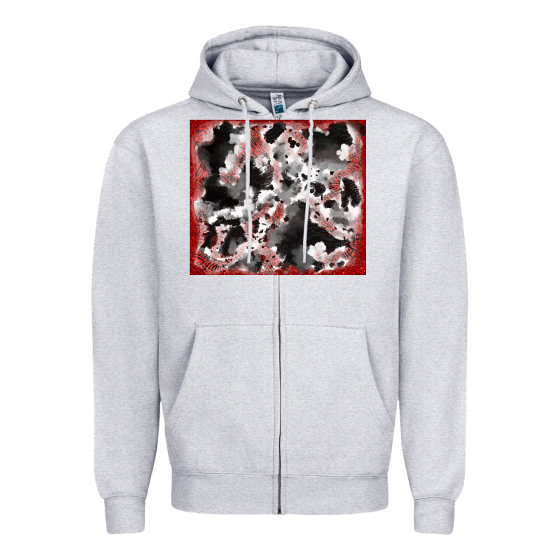Cowhide Glitter Tooled Leather Zipper Hoodie by RanaPortraitStore | Teevron