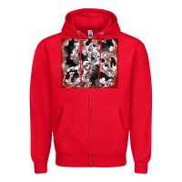 Red cowhide glitter tooled leather Zipper Hoodie - RanaPortraitStore