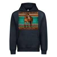 Navy western horse serape  leather leopard Urban Hoodie - BarkalooDesign
